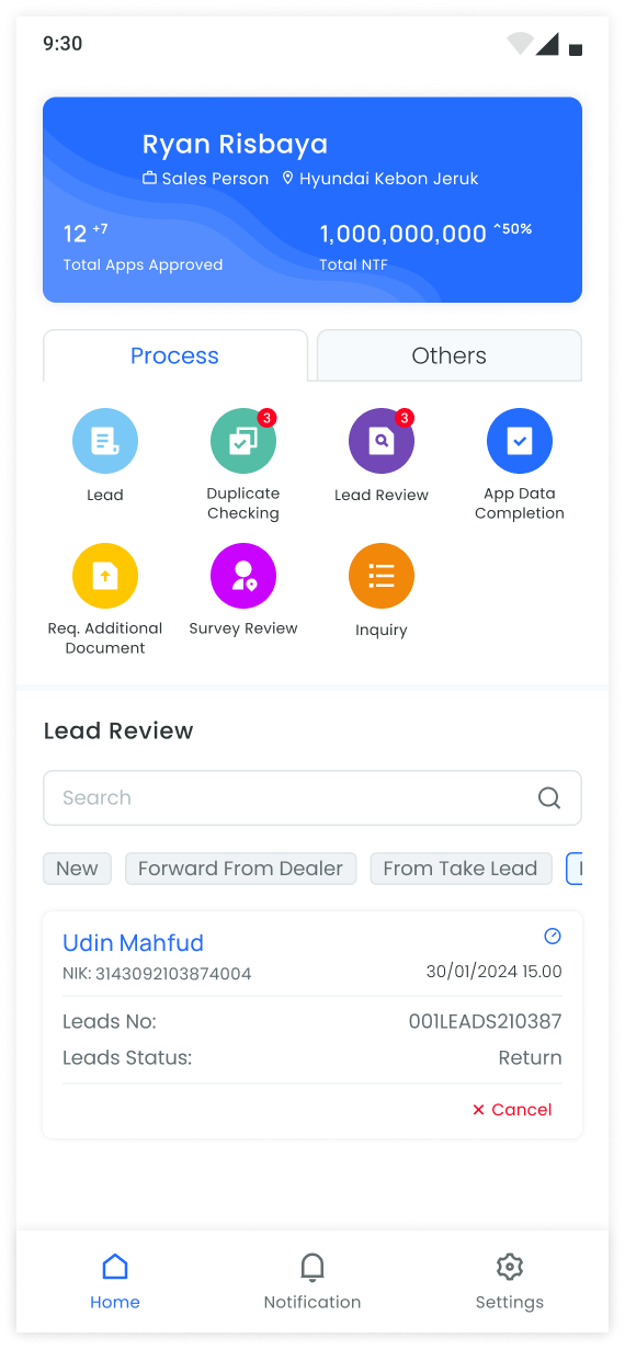 Sales - CRM Mobile Application
